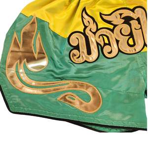 Pantalones Cortos de Muay Thai Personalizados, Pantalones Cortos de Entrenamiento de Kickboxing de Satén, Pantalones Cortos Tradicionales de Boxeo Tailandés para Hombre y Mujer, Ropa de Artes Marciales, Proveedor OEM - Product Image 4