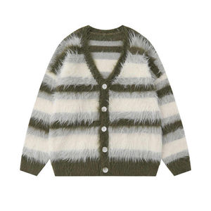 Pull personnalisé en mohair, cardigan pour homme, vêtements de luxe, pull moelleux à manches longues pour l'hiver, fabricant - Product Image 1
