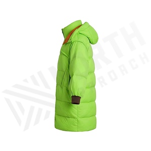 Hooded Quilted Waterproof <b>Bubble</b> Jacket Black Full Sleeve Winter Windproof Cotton Shell Knitted Fabric Polyester Filling Stand - Product Image 3