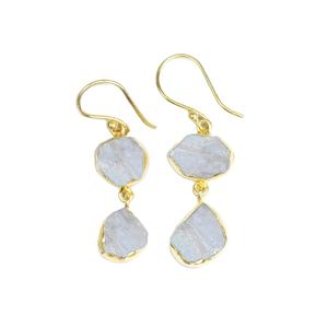 Rainbow Moonstone Drop <b>Earrings</b> 925 Sterling <b>Silver</b> Gold Plated | Birthstone <b>Dangle</b> <b>Earrings</b> Wholesale - Product Image 1