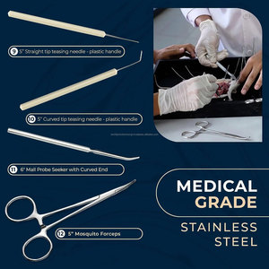 Kit de dissection avancé de 22 pièces pour étudiants en médecine avec manche de scalpel # Ciseaux à 3 Lames, Pince et Étui de Transport - Product Image 2