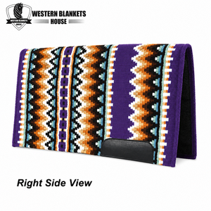 Almohadilla para Silla de Montar Western 42x34 Pulgadas, Forro de Lana, Diseño Clásico, Morado, Marrón, Negro, Azul, Diseño Geométrico, Multiusos - Product Image 2