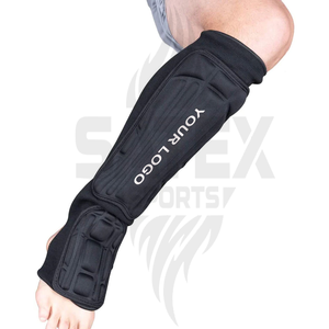 Espinilleras de Cuero para Sublimación con Impresión Personalizada para Entrenamiento de MMA y Kick Boxing con Protección Profesional - Product Image 2