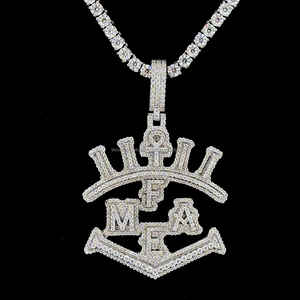Hip Hop letra personalizada colgante plata VVS Moissanite chapado en oro diamante helado familia para siempre para fiesta colgantes finos encantos - Product Image 4