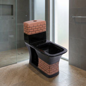 WC monobloc de luxe en porcelaine colorée, à poser au sol, pour salle de bain haut de gamme - Product Image 5