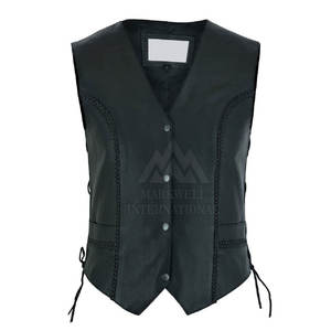 Chaleco de Cuero con Logotipo Personalizado Profesional para Hombre, Nuevo Chaleco de Cuero sin Mangas para Invierno - Product Image 4