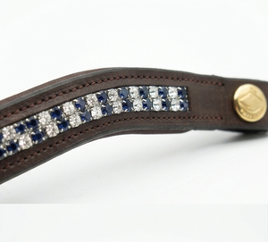 Diadema Curva de Lujo con Detalles de Cristales y Pedrería para Brida de Caballo |   Accesorio Ecuestre de Cuero Hecho a Mano - Product Image 3
