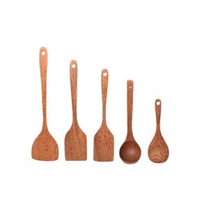 Wooden Kitchen Utensil <b>Sets</b> 7 Pcs Cooking Spatula Slotted Turner <b>Honey</b> Dipper Spoon Nonstick Cookware Tool Kit - Product Image 2