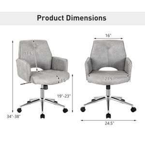 Sedia da Ufficio Regolabile con Braccioli e Design a Schienale Cavo - Product Image 6