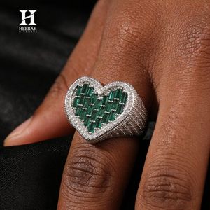 Anillo de Sello Personalizado de Corazón con Diamantes de Imitación Estilo Hip Hop - Anillo de Dedo Índice Chapado en Oro de 14K con Diamantes de Laboratorio - Product Image 5