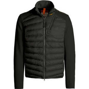 Veste matelassée noire pour homme, coupe-vent, col montant, fermeture éclair, décontractée, hiver, coupe ajustée, devant long, camouflage - Product Image 3