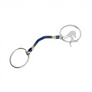 Nuevo Bridón Ecuestre Azul con Anillo Suelto de Hierro Dulce Riaz Jamal Intel's Low Port para Entrenamiento de Caballos Western - Product Image 4