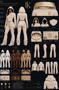 Custom Luxury Boutique Quality Embodied Women Short Flare <b>Tracksuit</b> Heavyweight Fleece Velour Mask Trendy Hoodie Stacked Jogger - Product Image 6