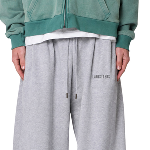 Custom <b>Mens</b> Extra Baggy Fleece <b>Trouser</b> Wide Leg <b>Drawstring</b> Waist Open Hem Streetwear Pants OEM Apparel Maker Wholesale Suppliers - Product Image 3