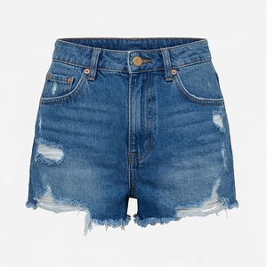 Womens Casual Sporty High <b>Waist</b> <b>Jeans</b> Shorts Breathable Loose Denim <b>Elastic</b> <b>Waist</b> Pattern Summer Leg Style Trendy Outfit - Product Image 1