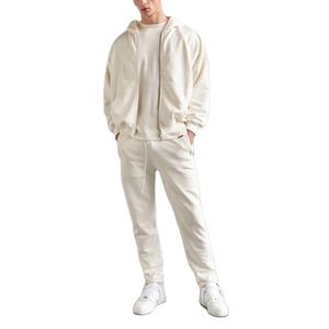 Haute qualité unisexe survêtement coton polaire hommes survêtement fermeture éclair mouche hommes sweats à capuche et pantalons hommes ensembles 2026 - Product Image 1