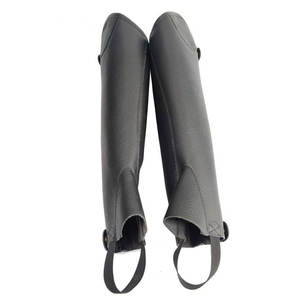 High Quality Classic PU Leather <b>Half</b> <b>Chaps</b> Custom Crystal Work Panel Horse Riding Men Women Elegant Durable Equestrian HASHIR - Product Image 5