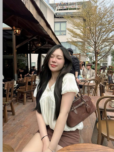 เสื้อแขนพองสไตล์เกาหลีพร้อมชุดกระโปรงทรงเอสำหรับสวมใส่ทุกวัน - Product Image 3