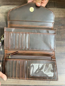 Nuevo bolso de mano Vintage de cuero genuino para mujer, nuevo diseño Floral, múltiples tarjeteros, billetera RFID para mujer - Product Image 6