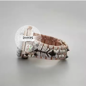 นาฬิกาฮิปฮอปแบบ unisex ประดับเพชร VVS1 ระดับ Bussdown Moissanite หรูหรา ประดับเพชรเต็มเรือน ระบบควอตซ์ Miyota 9015 หน้าปัดขนาด 20 มม. - Product Image 3