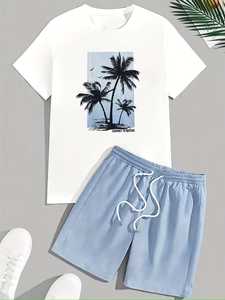 Conjunto Deportivo Personalizado de Alta Calidad para Hombre, Ropa Casual de Verano, Ropa de Playa, Servicio OEM al por Mayor, Camiseta y Pantalones Cortos de Verano - Product Image 3