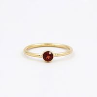 Bague de fiançailles en argent sterling 925 massif avec grenat naturel, faite à la main, coupe ronde rouge, bijoux en argent estampé