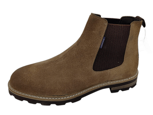 Botines Chelsea de Ante Sintético con Punta Redonda, Sin Cordones, Suela de Goma, Entresuela de EVA, Transpirables, para Todas las Estaciones, Color Sólido - Product Image 3