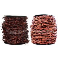 Alambre de púas de cuero vintage antiguo marrón claro hecho a mano, joyería de cordón de cercado de cuero, alambre de púas retorcido, 1-2,5mm, collar, pulsera