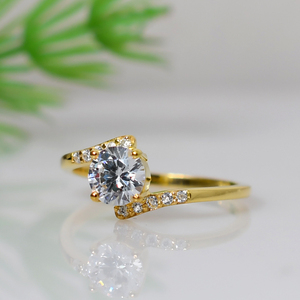 Natural Round Shape <b>Ring</b> <b>Set</b> with Cubic Zirconia Accents 925 <b>Sterling</b> <b>Silver</b> Wedding Engagement <b>Ring</b> <b>Set</b> for Women - Product Image 6