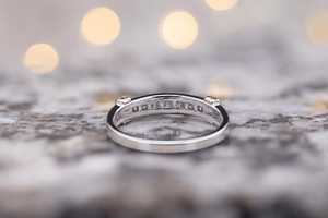 Modern Style Round Cut Lab Grown Diamond Luxury Band <b>Rings</b> for Unisex 14K White Gold Anniversary Lovers Gift For Party Charms - Product Image 4
