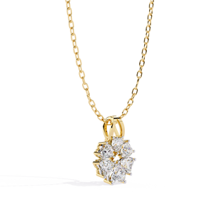 จี้เพชรทรงหัวใจเพาะเลี้ยงในห้องปฏิบัติการ สร้อยคอทองคำขาว 14k ชุบทองคำขาวและโรสโกลด์ พร้อมใบรับรอง เหมาะสำหรับงานหมั้นและงานแต่งงาน - Product Image 2