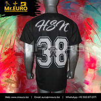 Maillot de baseball noir personnalisé à manches courtes, col en V, fermeture boutonnée, impression sublimée, polyester respirant, séchage rapide, unisexe