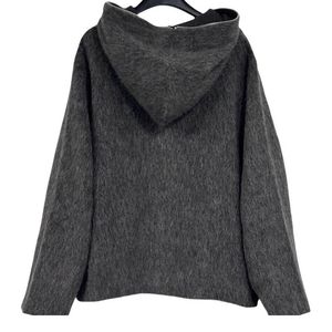เสื้อฮู้ดไหมพรมขนแพะสำหรับผู้ชาย สไตล์วินเทจ แฟชั่นขนฟูถักลายแจ็คการ์ด ซิปปิด คาร์ดิแกนทรงโอเวอร์ไซส์ - Product Image 5
