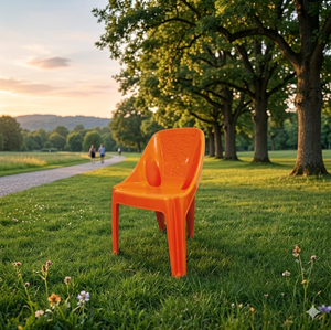 Chaise en plastique moderne et durable avec siège rembourré en mousse pour le salon, meubles de maison - Product Image 3