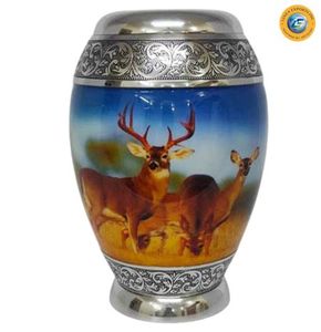 Black Cremation Urn with Gold Cross and Ornate Band European Style Adult <b>Memorial</b> <b>Keepsake</b> - Product Image 6