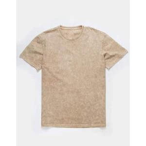 Camiseta de punto 100% algodón para hombre, 250 GSM, de alto gramaje, con lavado ácido, corte regular, bordado vintage, lisa, estilo streetwear, para venta al por mayor - Product Image 1