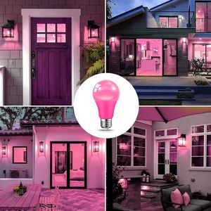 Lampadine LED Rosa da 9W con Attacco E26, Equivalente a 60W, per Interni ed Esterni, Ideali per Matrimoni, Feste, Bar, Portico, Illuminazione Festiva e Decorazioni per la Casa - Product Image 3