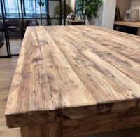 Table à manger en bois de manguier, meubles en bois massif faits à la main, design moderne et élégant, utilisation commerciale pour restaurants et hôtels, usine OEM/ODM