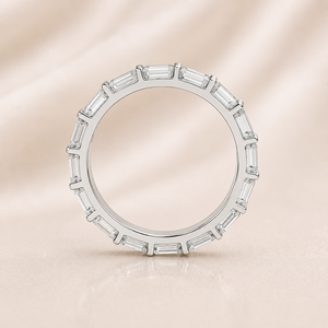 แหวนเพชรทรงบาแกตต์ เพชรเพาะเลี้ยงในห้องปฏิบัติการ แหวนเพชรแบบ Eternity Band เครื่องประดับแต่งงานสุดหรู ผลิตจากทองคำแท้ 10K 14K 18K และเงินแท้ 925 935 - Product Image 4