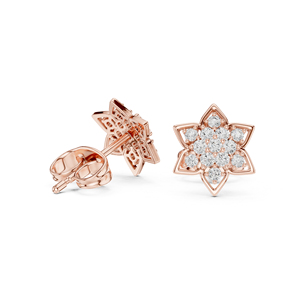 Pendientes de compromiso de oro amarillo de 14 quilates con diamantes cultivados en laboratorio para mujer |   Diamante Cultivado Nuevo - Product Image 6