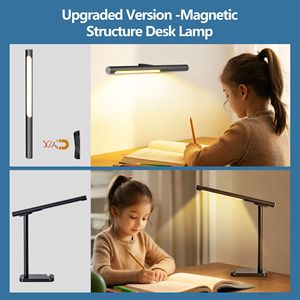 Lampe de bureau LED, corps en aluminium réglable à 360°, port USB, 5 modes de luminosité réglables pour la lecture et les travaux manuels - Product Image 2