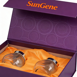 Emballage de vente au détail pour produits de santé en matériaux recyclés, boîte rigide pliable magnétique avec gaufrage et pelliculage mat pour bouteilles en verre haut de gamme - Product Image 3