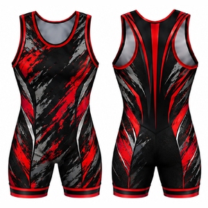 Wholesale Custom Wrestling <b>Singlets</b> Printed Wrestling Uniforms Lightweight Performance Sportswear Supplier - Product Image 3