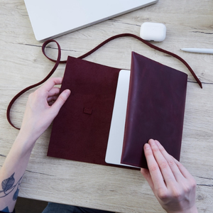 Rustic Handmade Refillable Leather Journal Cover with Embossed Printing Custom A5 A4 <b>Book</b> Wrap Tie All Colors Available - Product Image 2