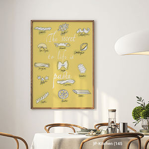 Impresión en lienzo para cocina, póster con ilustración divertida de dibujos de comida, decoración moderna para pared de cocina - Product Image 2