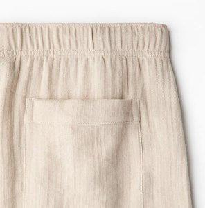 Shorts Bermuda en Lin pour Homme, Couleur Unie, Taille à Cordon, Tenue Décontractée, Tissu Respirant, Taille Mi-Haute, Poches - Product Image 2