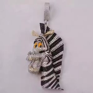 จี้สร้อยคอรูปหัวฟาโรห์อียิปต์แบบหรูหราประดับเพชรคิวบิกเซอร์โคเนียชุบทองและเงินสไตล์ฮิปฮอป - Product Image 4