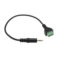 Connecteur audio 3,5 mm, 3 broches, mâle/femelle, à vis, en laiton plaqué or, bornier sans soudure 26-14AWG, câble de connexion pour haut-parleur