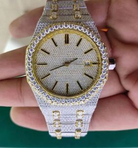 Reloj Mecánico Automático de Lujo Shreeji Jewels con Diamantes Moissanite, Caja y Correa de Acero Inoxidable, Esfera Analógica con Barra, Unisex para Adultos, 3BAR - Product Image 1