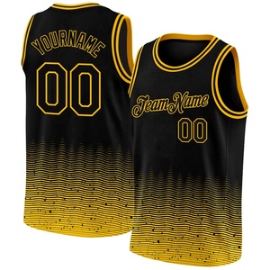Camiseta de Baloncesto Personalizada con Nombre y Número, Diseño Negro y Dorado, Sin Mangas, Uniforme Deportivo para Equipo - Product Image 3